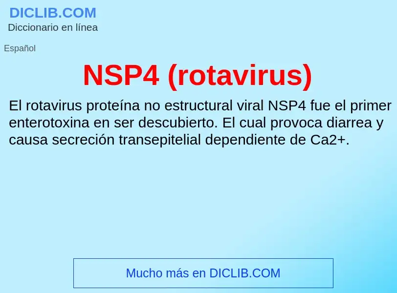 O que é NSP4 (rotavirus) - definição, significado, conceito