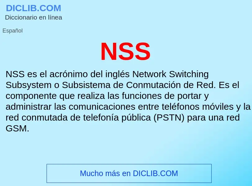 O que é NSS - definição, significado, conceito