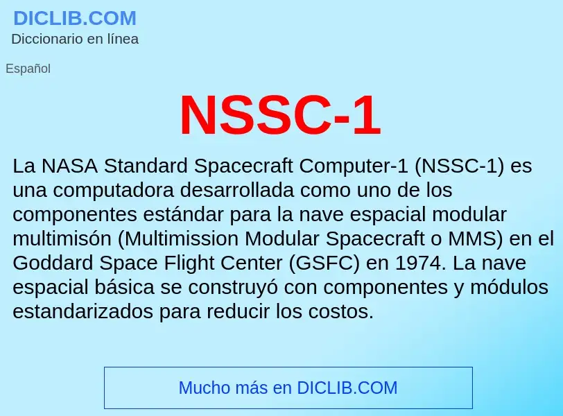 O que é NSSC-1 - definição, significado, conceito