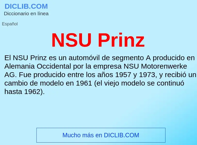 O que é NSU Prinz - definição, significado, conceito