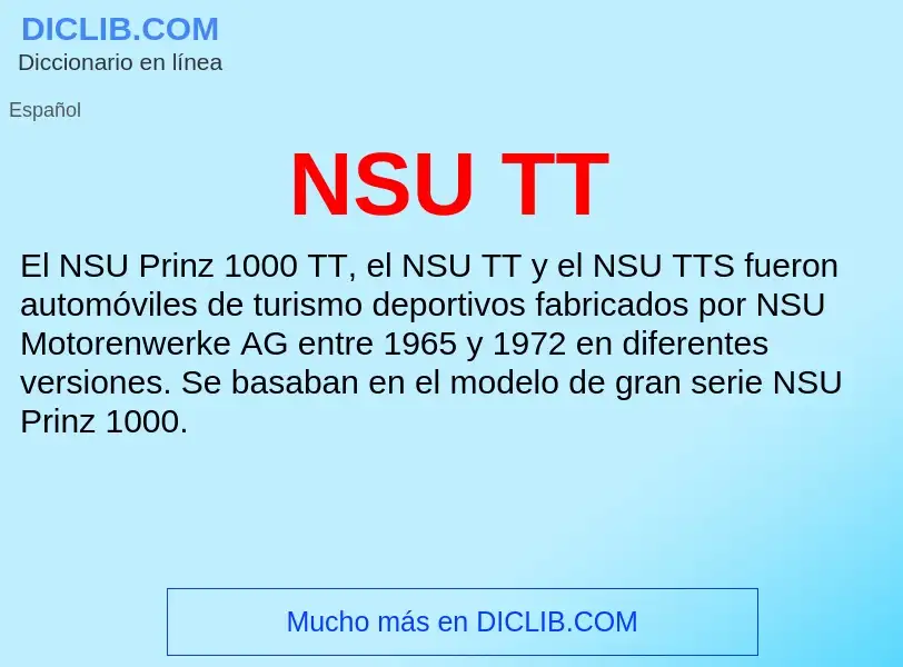 O que é NSU TT - definição, significado, conceito