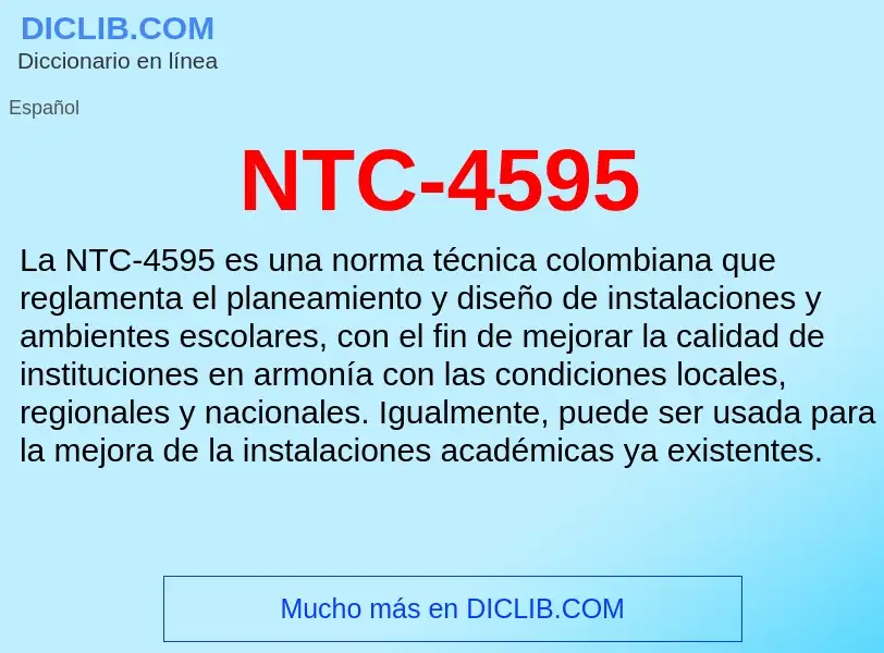 O que é NTC-4595 - definição, significado, conceito