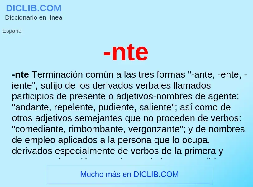 Wat is -nte - definition