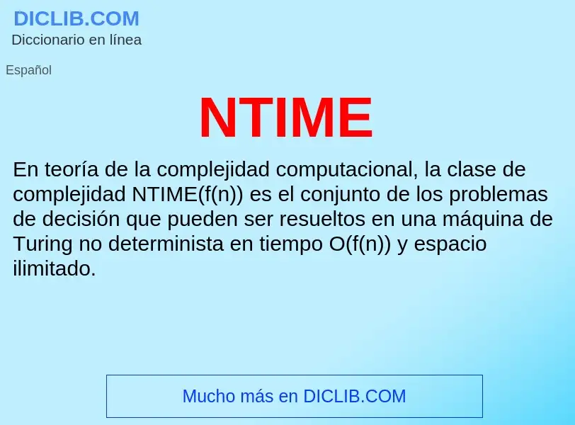 O que é NTIME - definição, significado, conceito