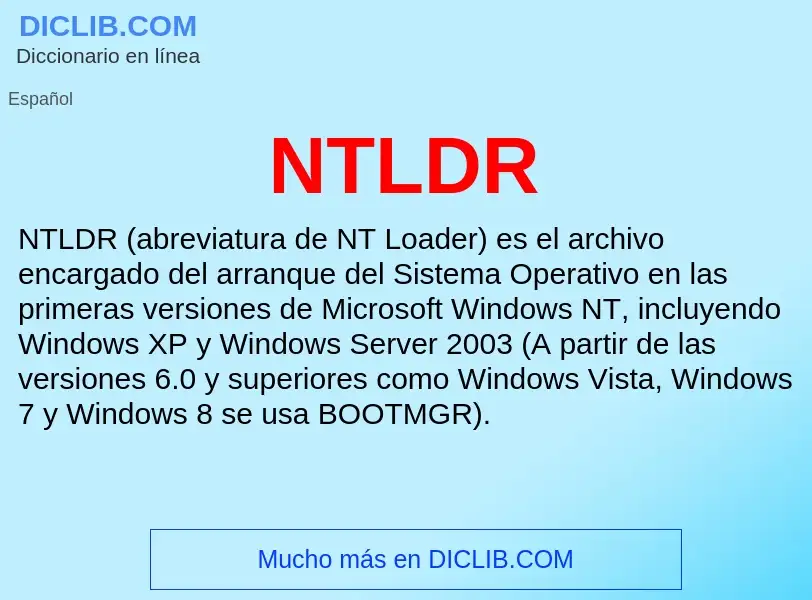 O que é NTLDR - definição, significado, conceito