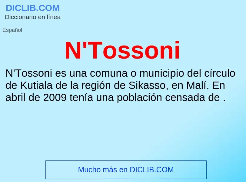 What is N'Tossoni - meaning and definition