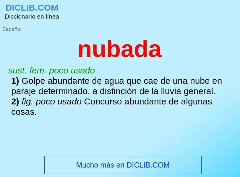 ¿Qué es nubada? - significado y definición