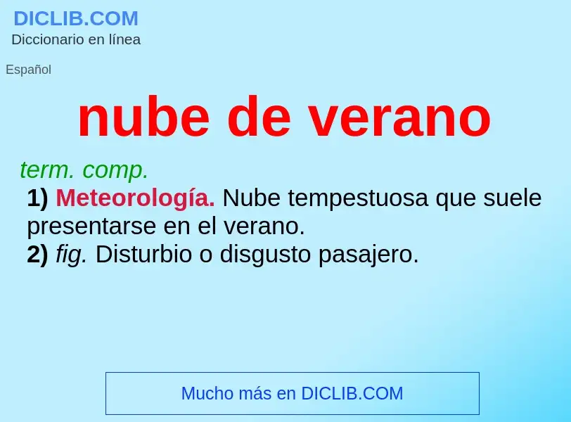 What is nube de verano - definition