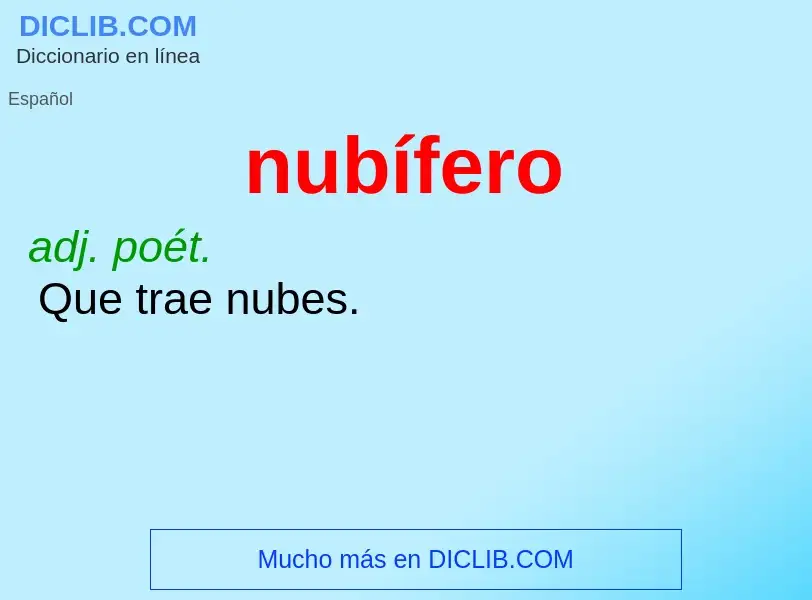 What is nubífero - meaning and definition