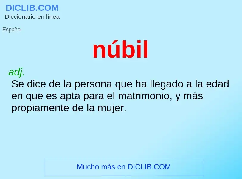 What is núbil - meaning and definition