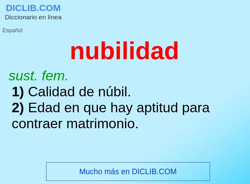 Wat is nubilidad - definition