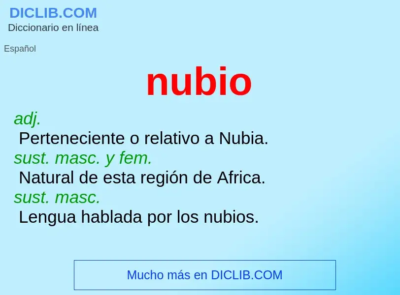 What is nubio - meaning and definition