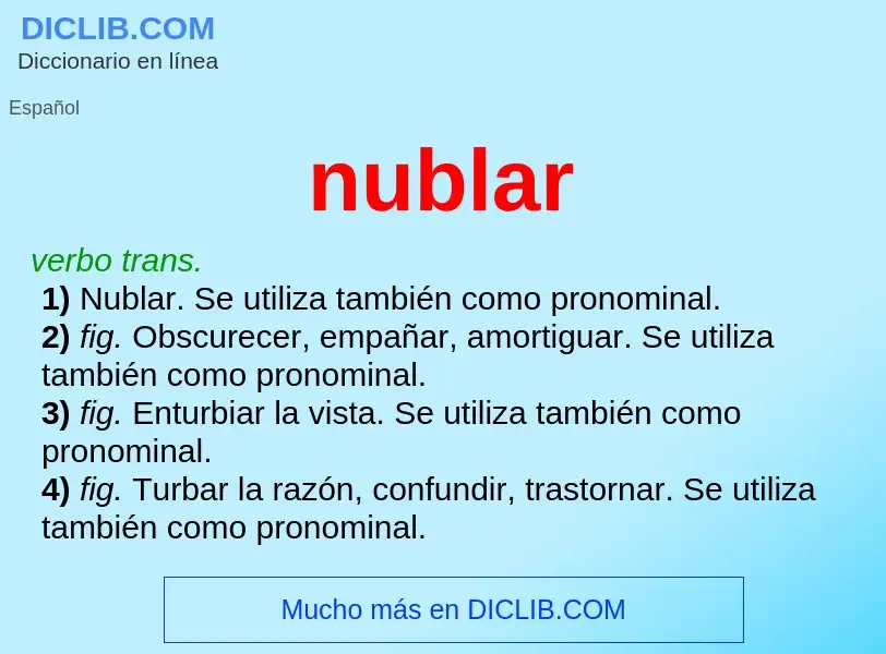 ¿Qué es nublar? - significado y definición