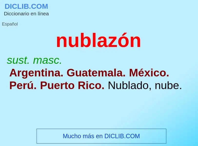 What is nublazón - meaning and definition