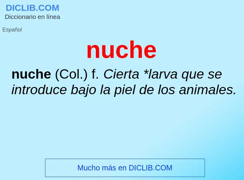 What is nuche - meaning and definition