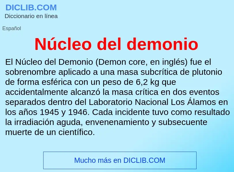 What is Núcleo del demonio - definition