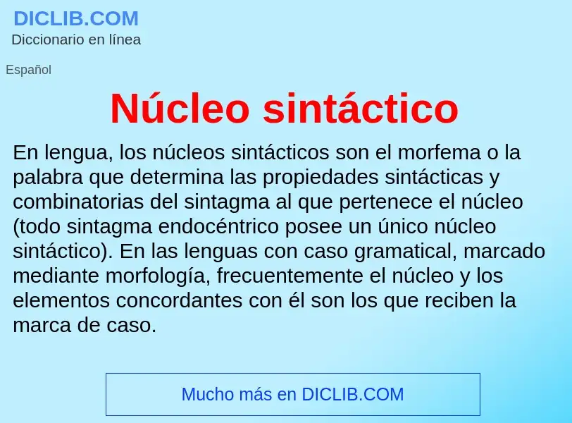 ¿Qué es Núcleo sintáctico? - significado y definición