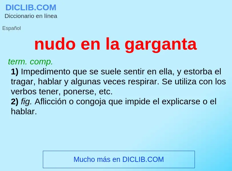 Was ist nudo en la garganta - Definition