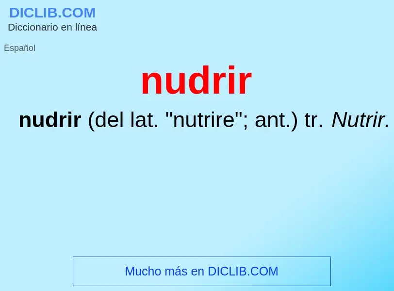 Wat is nudrir - definition