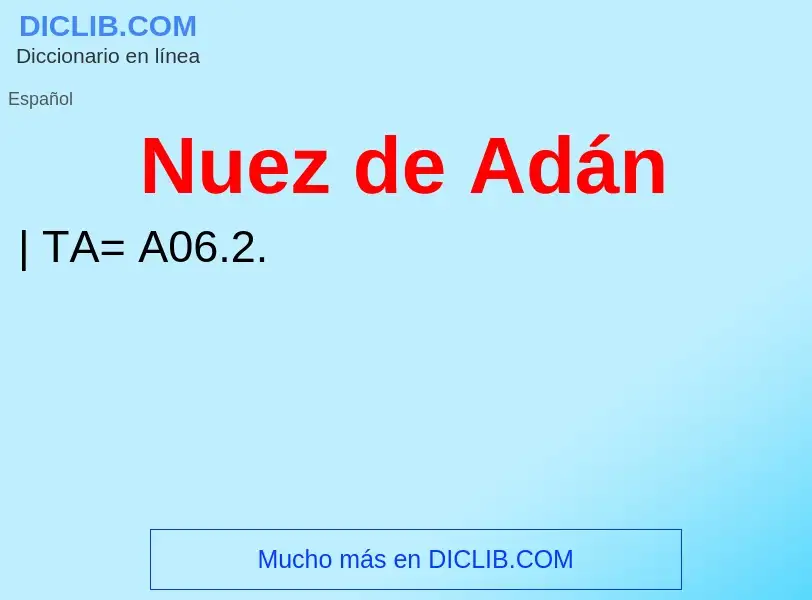 ¿Qué es Nuez de Adán? - significado y definición