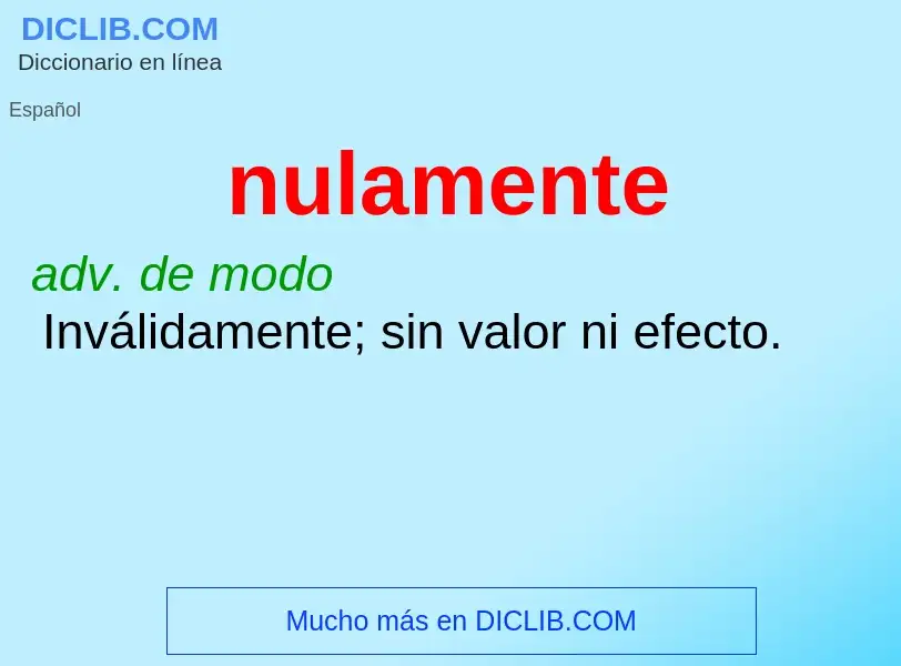 What is nulamente - meaning and definition