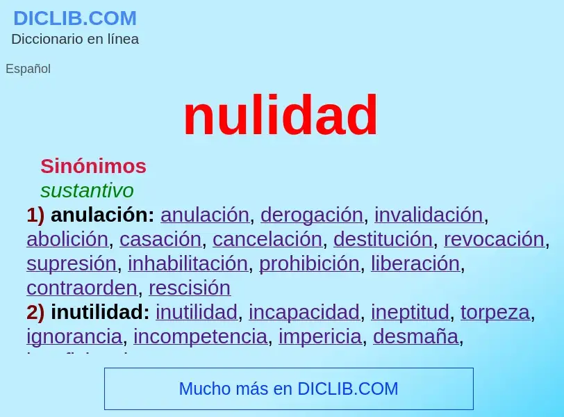 What is nulidad - meaning and definition