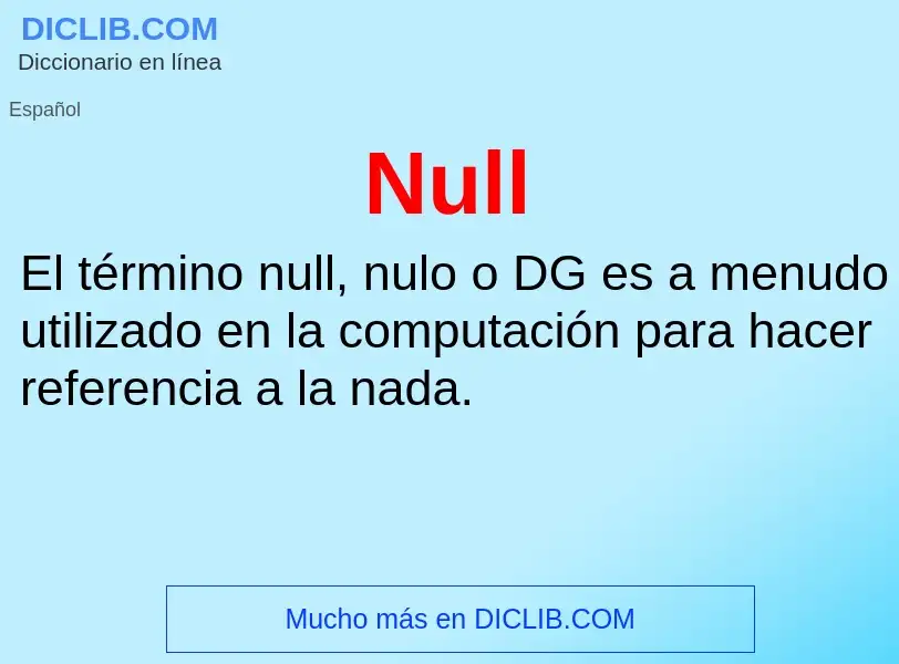 Wat is Null - definition