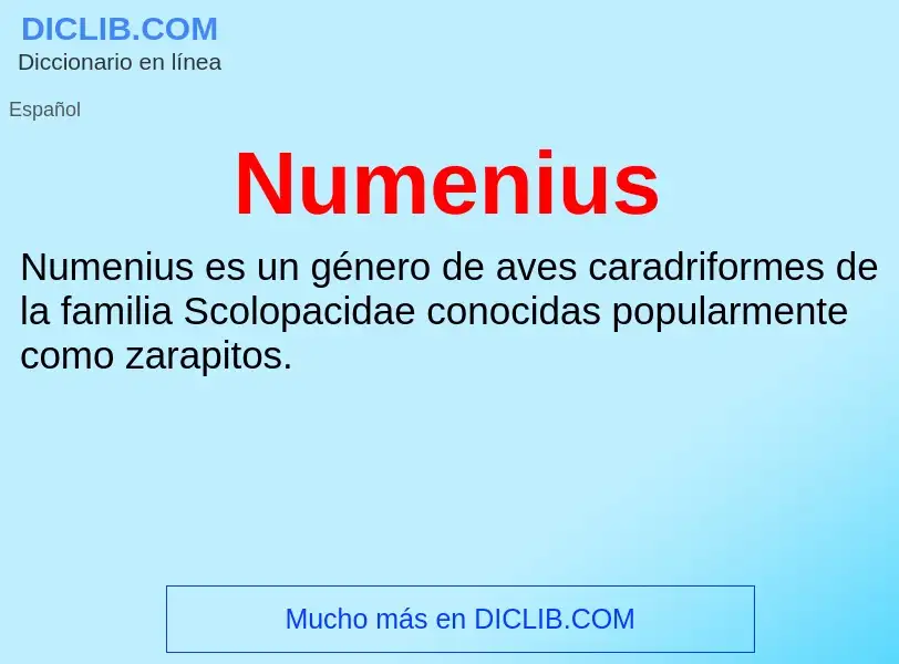 O que é Numenius - definição, significado, conceito