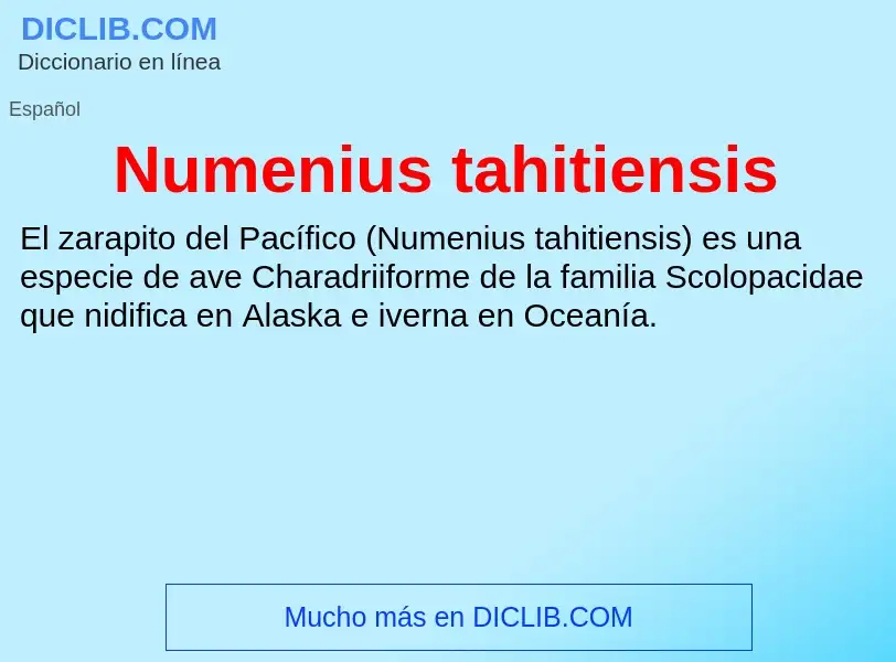 O que é Numenius tahitiensis - definição, significado, conceito