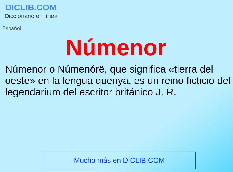 ¿Qué es Númenor? - significado y definición