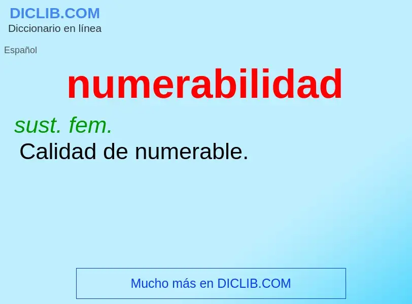 What is numerabilidad - meaning and definition