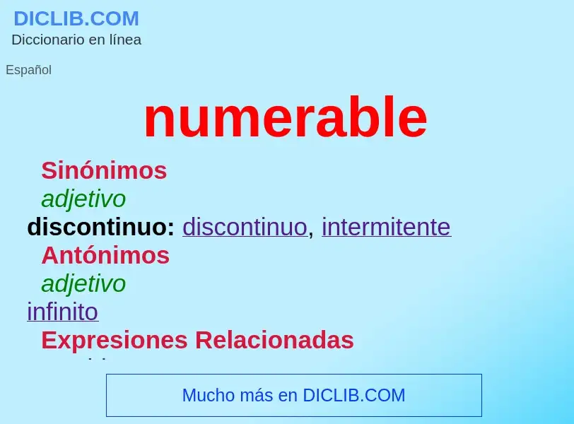 What is numerable - meaning and definition