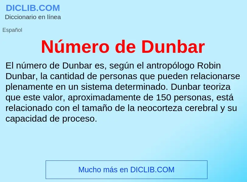 Wat is Número de Dunbar - definition