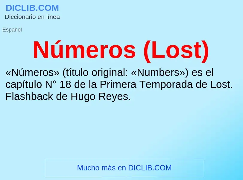 What is Números (Lost) - meaning and definition