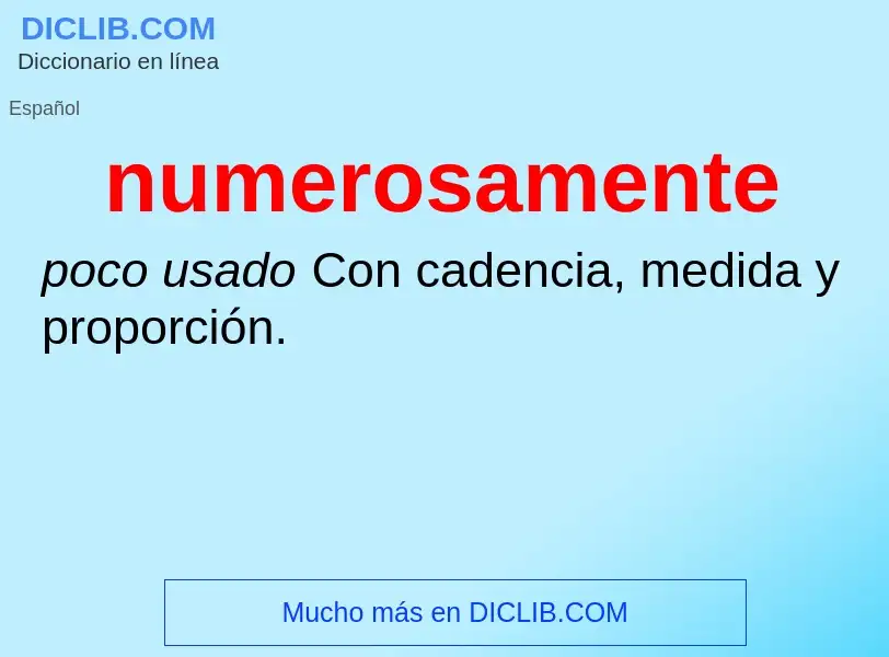 O que é numerosamente - definição, significado, conceito