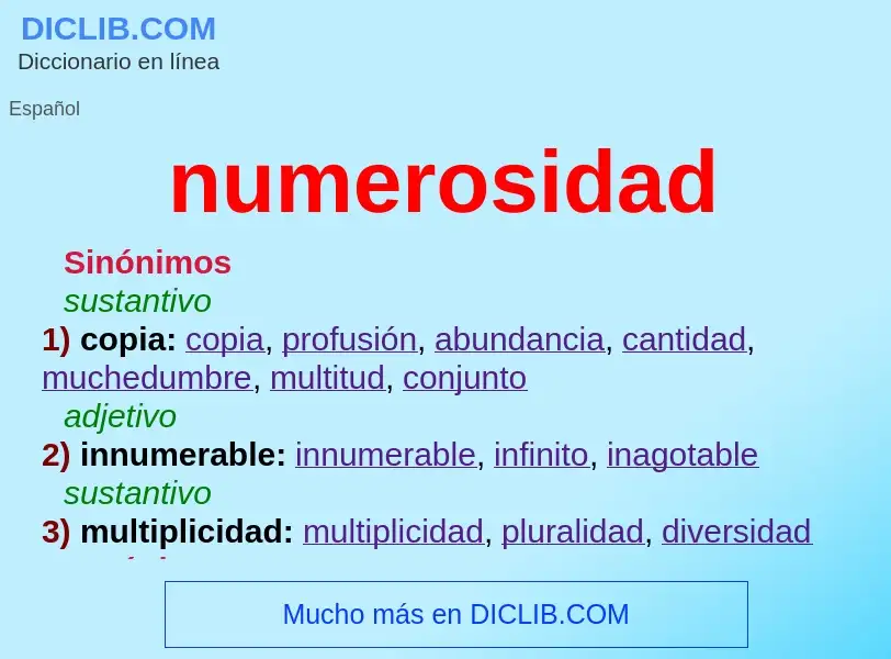 Was ist numerosidad - Definition