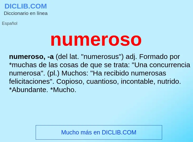 What is numeroso - definition