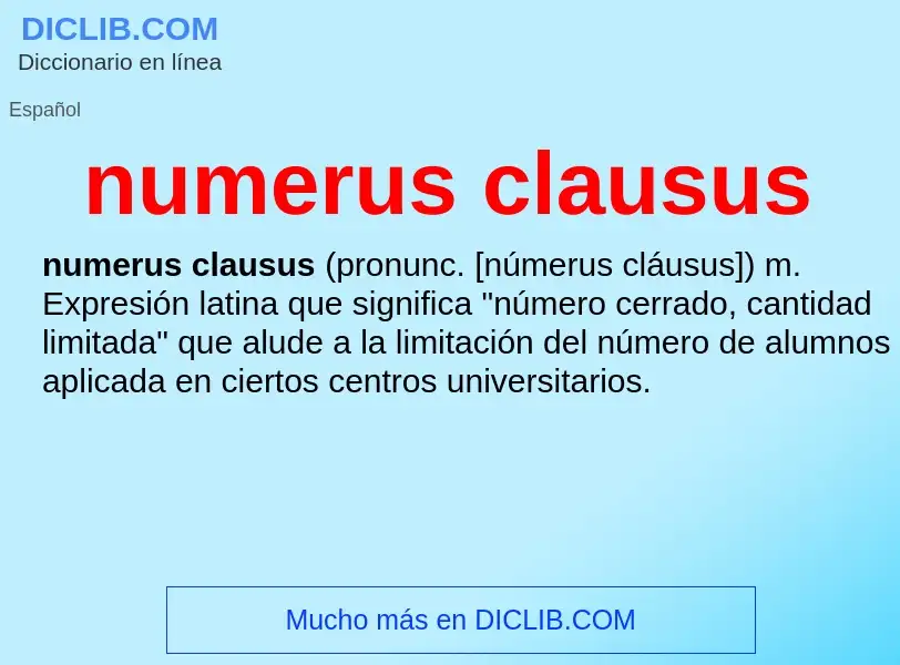 What is numerus clausus - meaning and definition