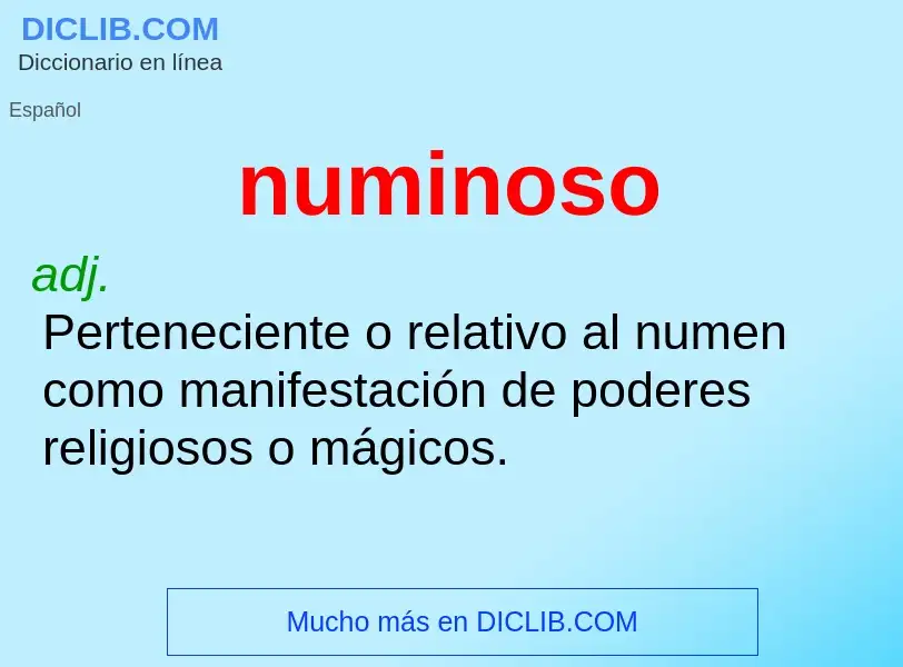 What is numinoso - meaning and definition