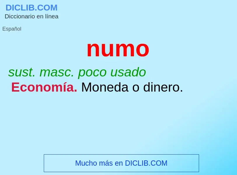 ¿Qué es numo? - significado y definición