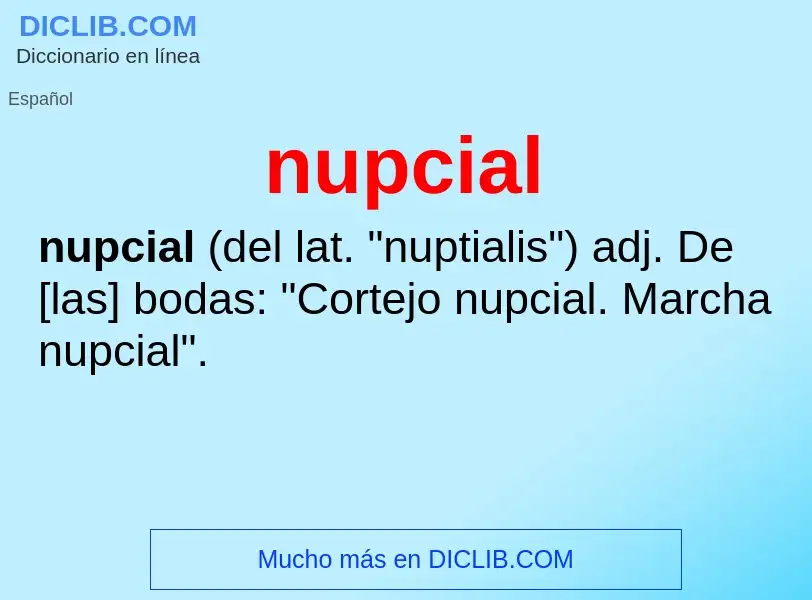 ¿Qué es nupcial? - significado y definición