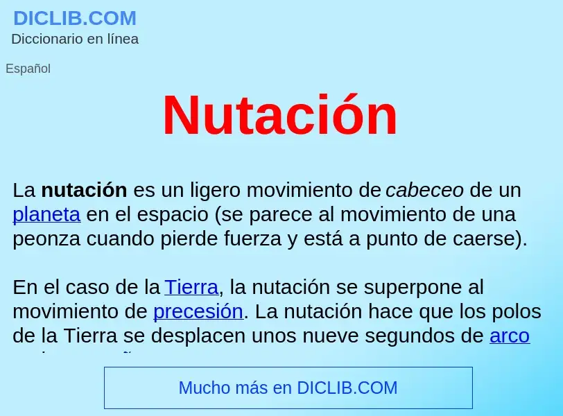 What is Nutación  - meaning and definition