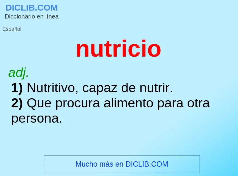 What is nutricio - meaning and definition