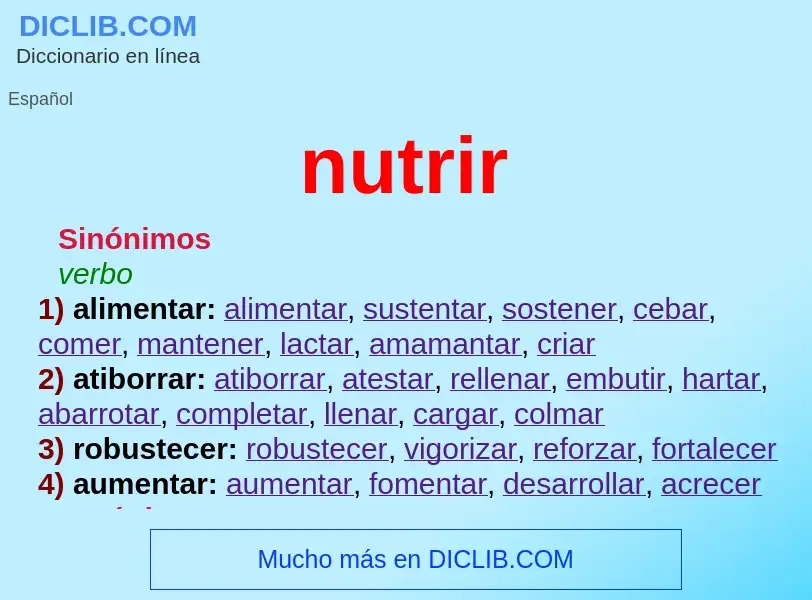 ¿Qué es nutrir? - significado y definición