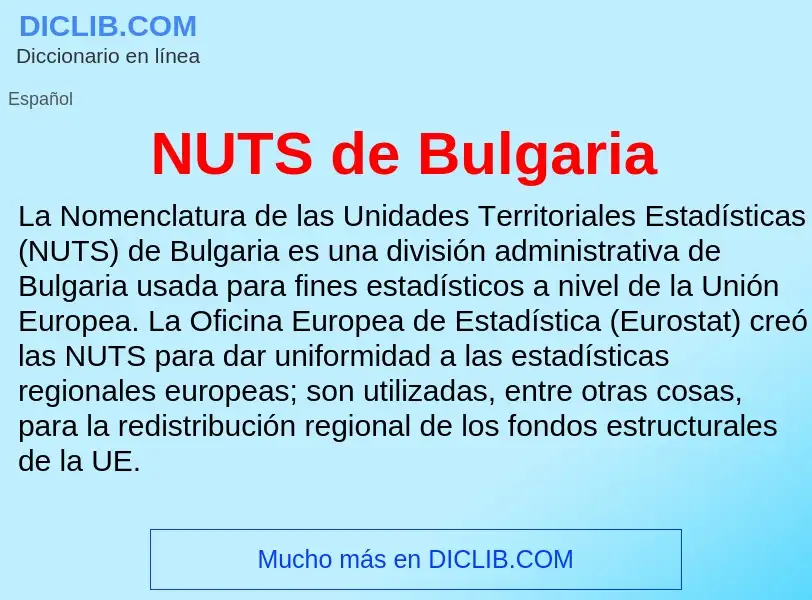 Что такое NUTS de Bulgaria - определение