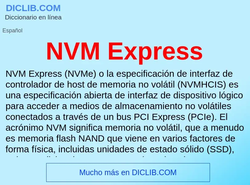 Что такое NVM Express - определение