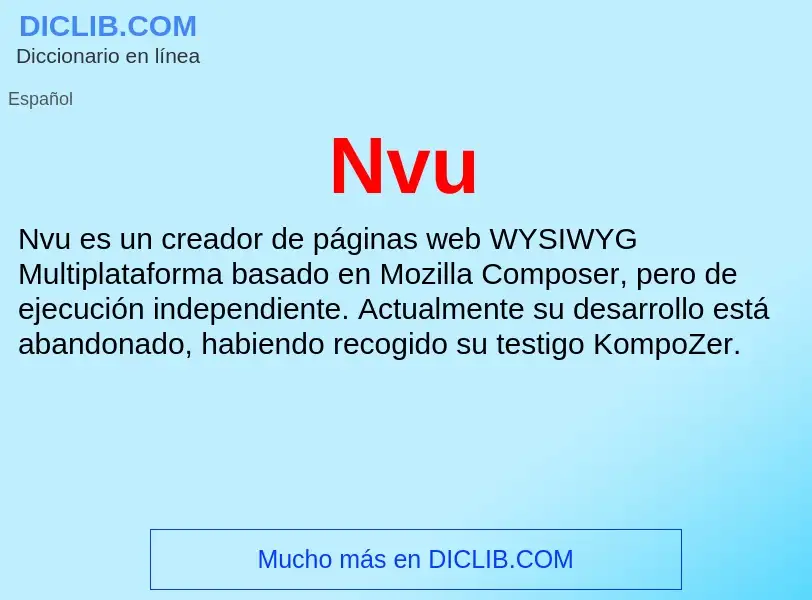 ¿Qué es Nvu? - significado y definición