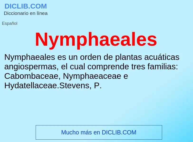 What is Nymphaeales - definition