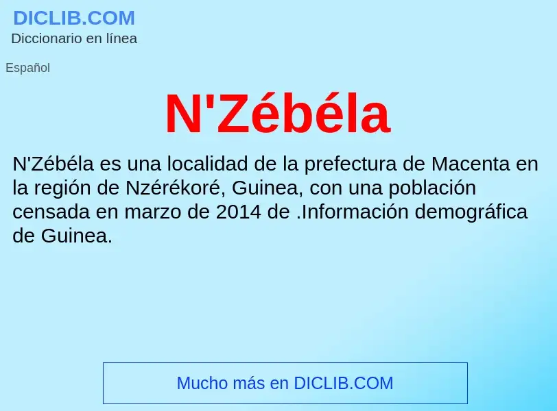 O que é N'Zébéla - definição, significado, conceito