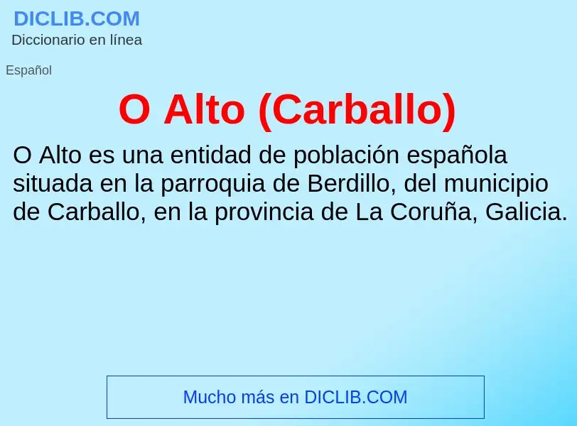 Was ist O Alto (Carballo) - Definition